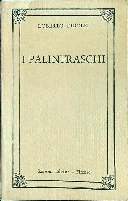 I palinfraschi - Roberto Ridolfi - copertina