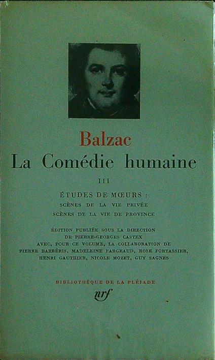 La comedie humaine III - Honoré de Balzac - copertina