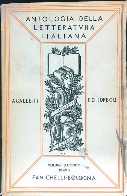 Antologia della letteratura italiana - Tomo II - Alfredo Galletti - copertina