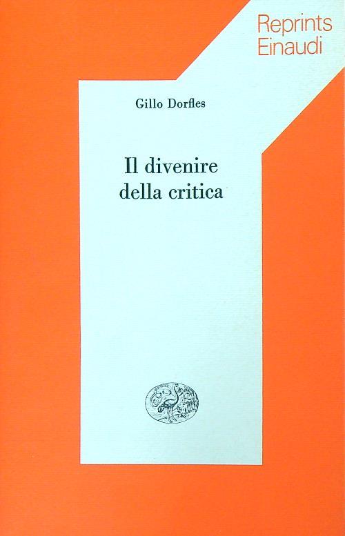 Il divenire della critica - Gillo Dorfles - copertina