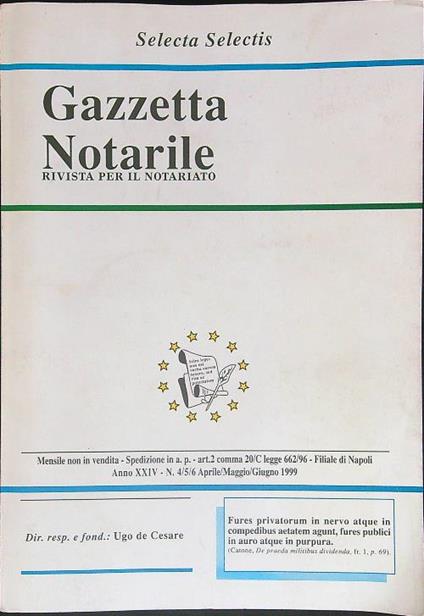 Gazzetta Notarile, rivista per il notariato - copertina