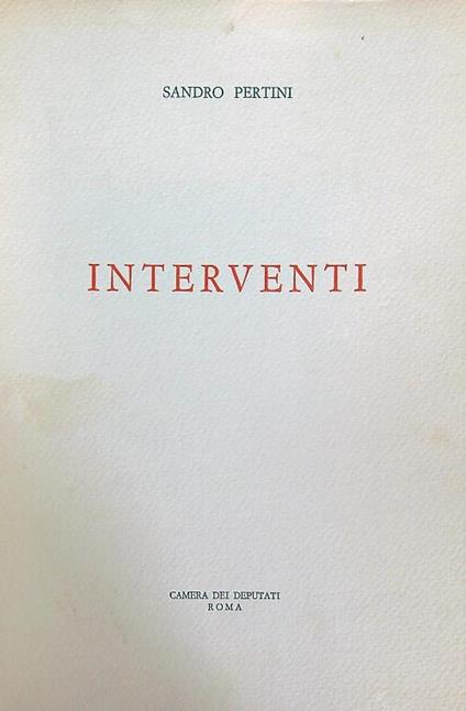 Interventi - Sandro Pertini - copertina