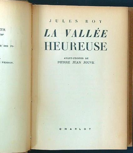 La vallée heureuse - Jules Roy - copertina