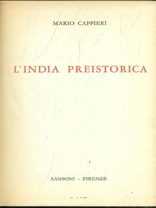 L' India preistorica - Mario Cappieri - copertina