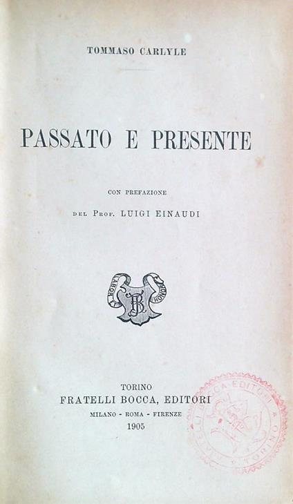 Passato e presente - Tommaso Carlyle - copertina