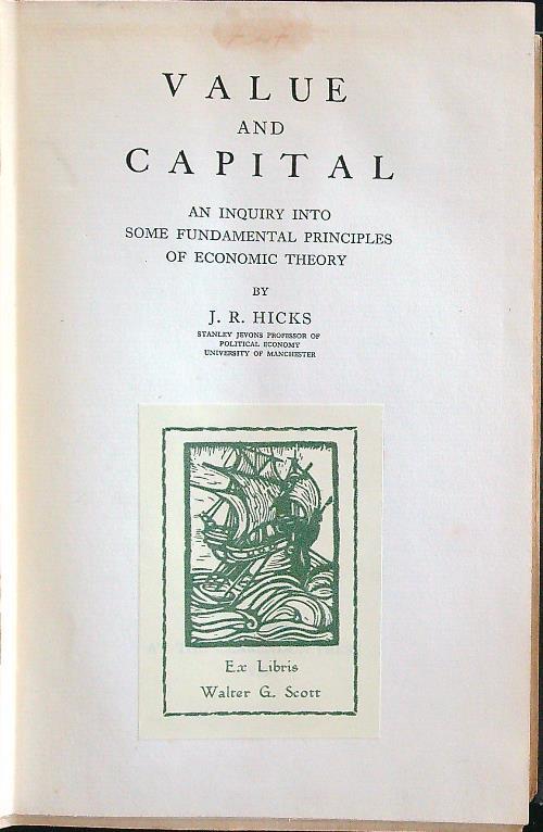 Value and capital - Hicks - copertina