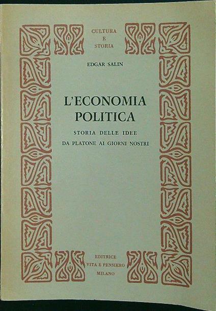 L' economia politica - Edgar Salin - copertina