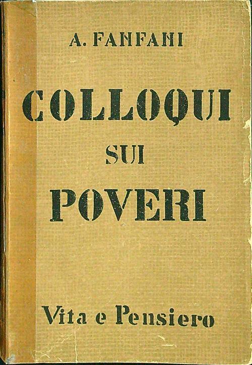 Colloqui sui poveri - A. Fanfani - copertina