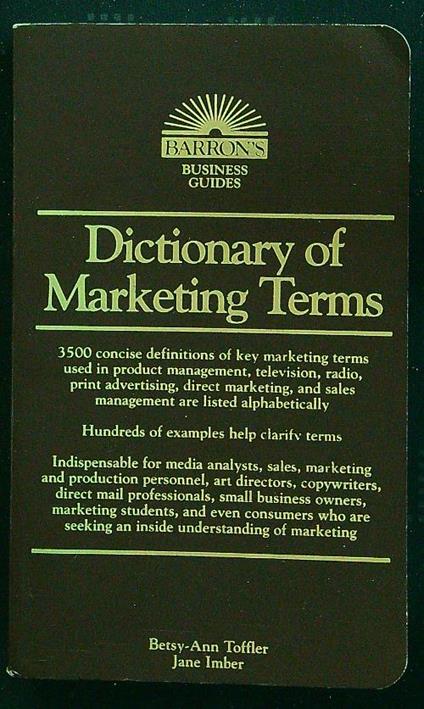 Dictionary of marketing terms - copertina