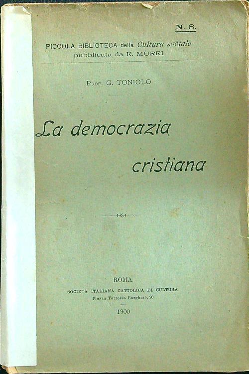 La democrazia cristiana - G. Toniolo - copertina