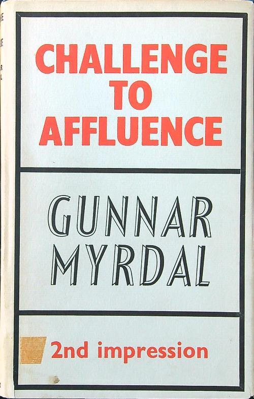 Challenge to affluence - Gunnar Myrdal - copertina