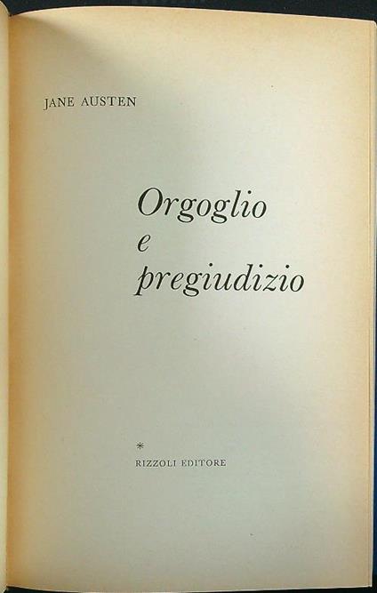 Orgoglio e pregiudizio - Jane Austen - copertina