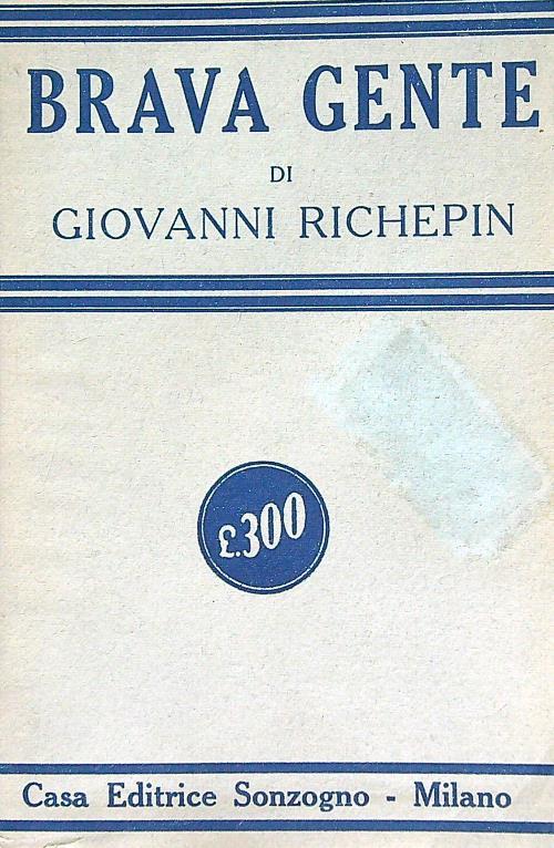 Brava gente - Giovanni Richepin - copertina