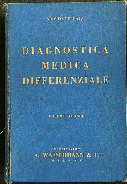 Diagnosi medica differenziale - Adolfo Ferrata - copertina