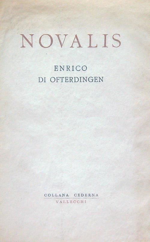 Enrico di Ofterdingen - Novalis - copertina