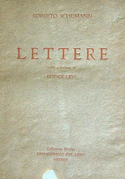 Lettere - Roberto Shumann - copertina