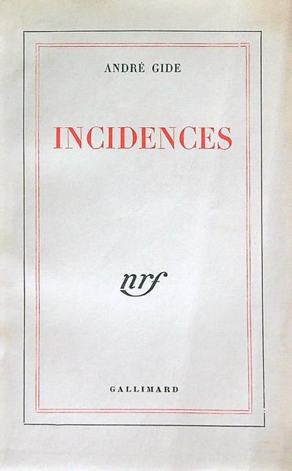 Incidences - André Gide - copertina