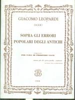 Saggio sopra gli errori popolari degli antichi