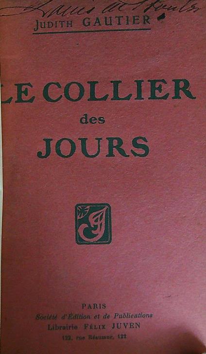 Le Collier des jours - Judith Gautier - copertina