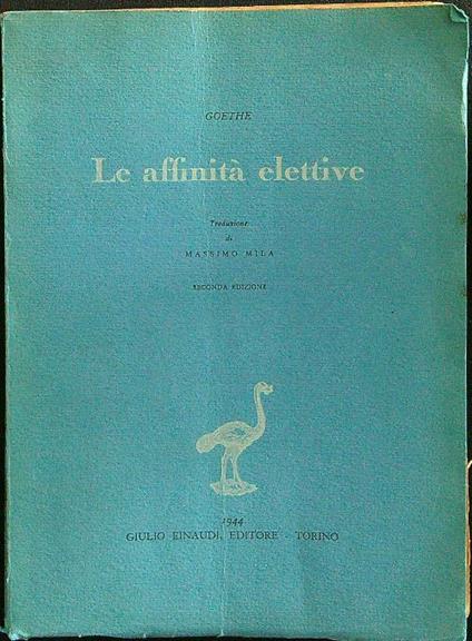 Le affinità elettive - Johann Wolfgang Goethe - copertina