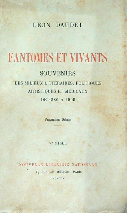 Fantomes et vivants - Léon Daudet - copertina