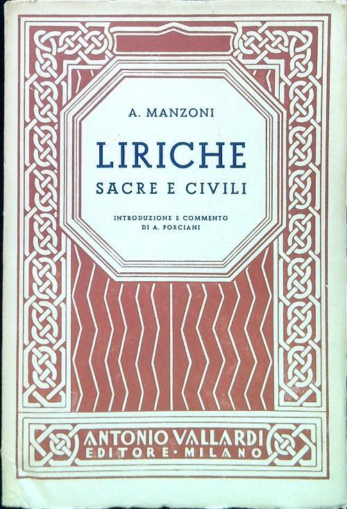 Liriche. Sacre e civili - A. Mazzoni - copertina