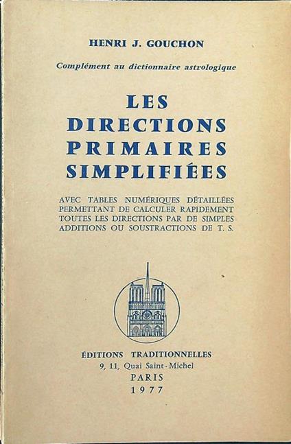 Les directions primaires simplifiées - Henri Gouchon - copertina