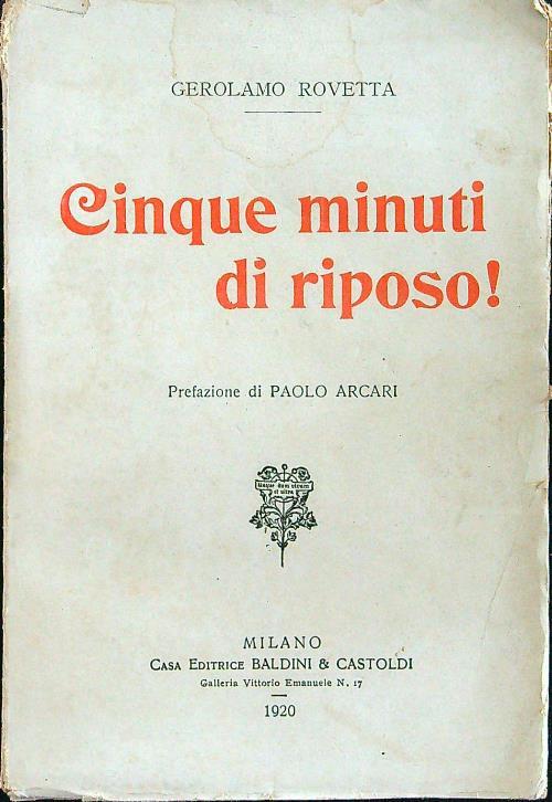 Cinque minuti di riposo! - Gerolamo Rovetta - copertina