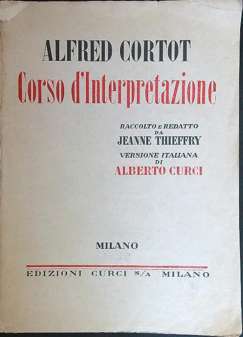 Corso d'interpretazione - Alfred Cortot - copertina