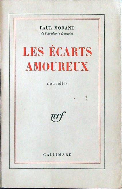 Les ecarts amoureux - Paul Morand - copertina