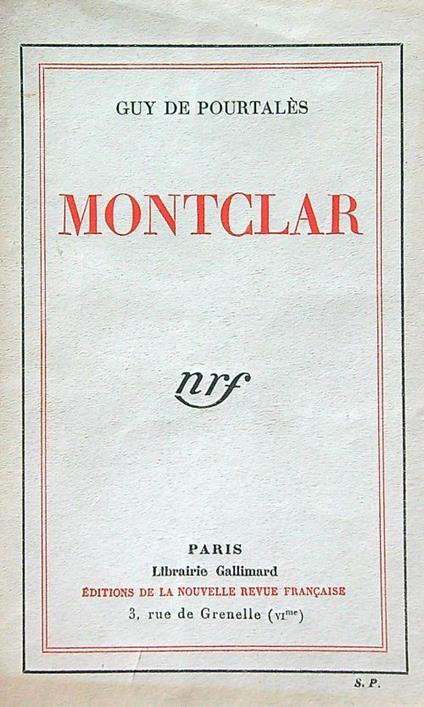 Montclar - Guy de Pourtales - copertina
