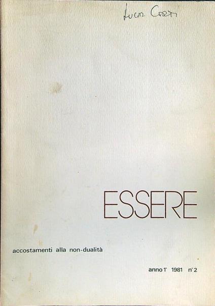 Essere anno 1 1981 n.2 - copertina