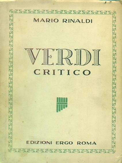 Verdi critico - Mario Rinaldi - copertina