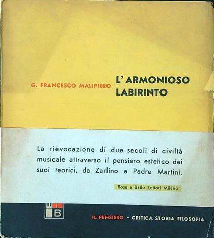 L' armonioso labirinto - G. Francesco Malipiero - copertina