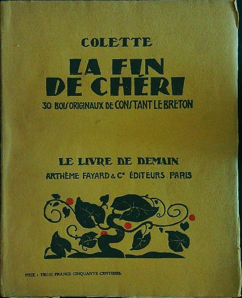 La fin de cheri - Colette - copertina