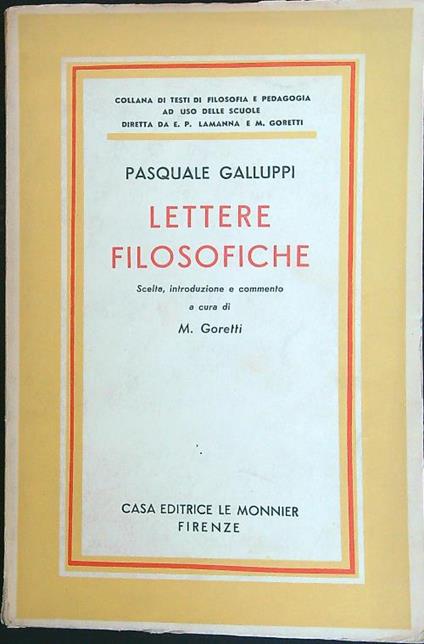 Lettere filosofiche - Pasquale Galluppi - copertina