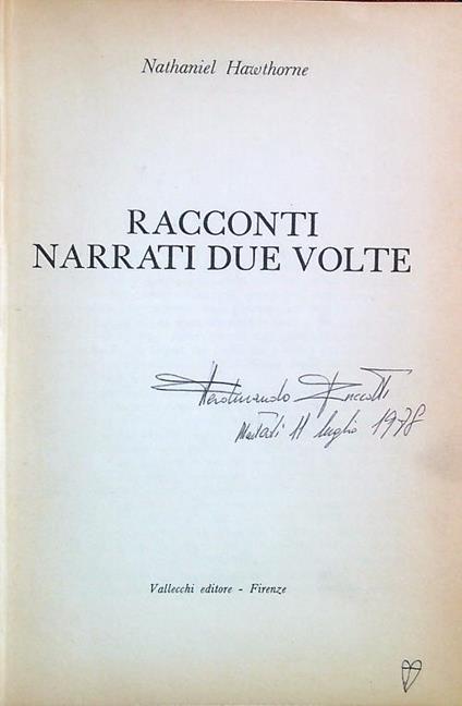 Racconti narrati due volte - Nathaniel Hawthorne - copertina