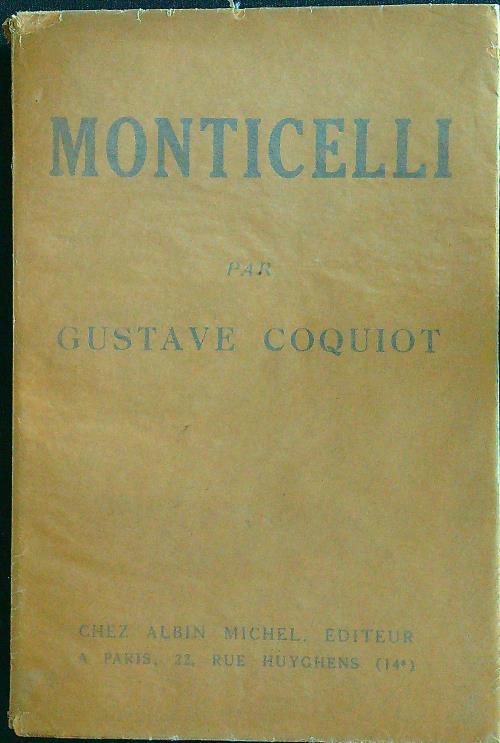 Monticelli - Gustave Coquiot - copertina