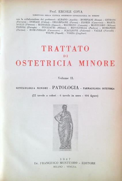 Trattato di ostetricia minore Volume II - Ercole Cova - copertina