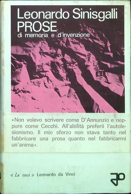 Prose di memoria e d'invenzione (fiori pari, fiori dispari, Belliboschi) - Leonardo Sinisgalli - copertina