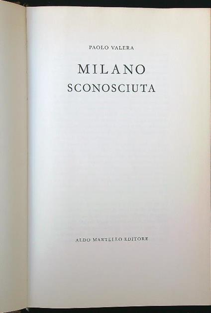 Milano sconosciuta - Paolo Valera - copertina