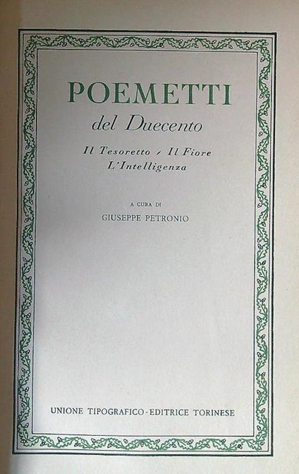 Poemetti del 200 - Giuseppe Petronio - copertina