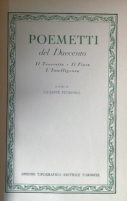 Poemetti del 200 - Giuseppe Petronio - copertina