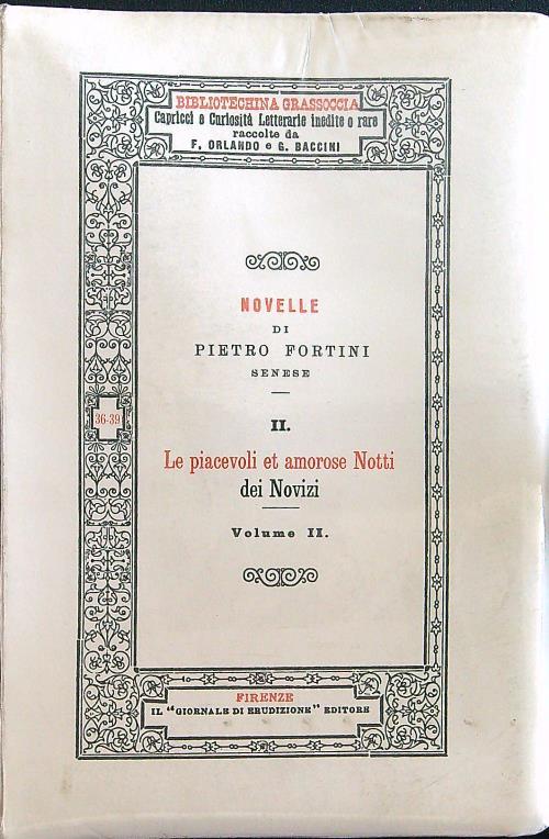 Le piacevoli et amorose notti dei novizi volume II - Pietro Fortini - copertina