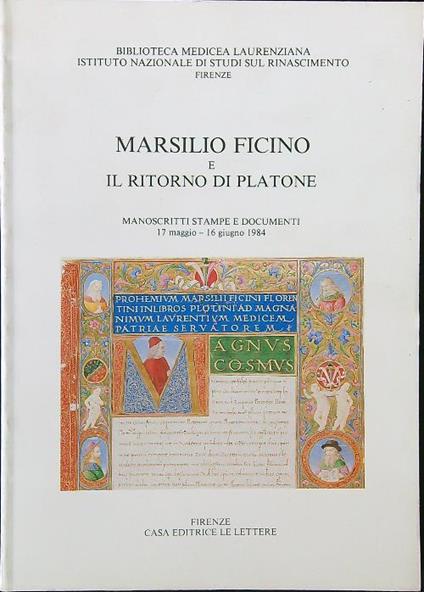 Marsilio Ficino e il ritorno di Platone - copertina