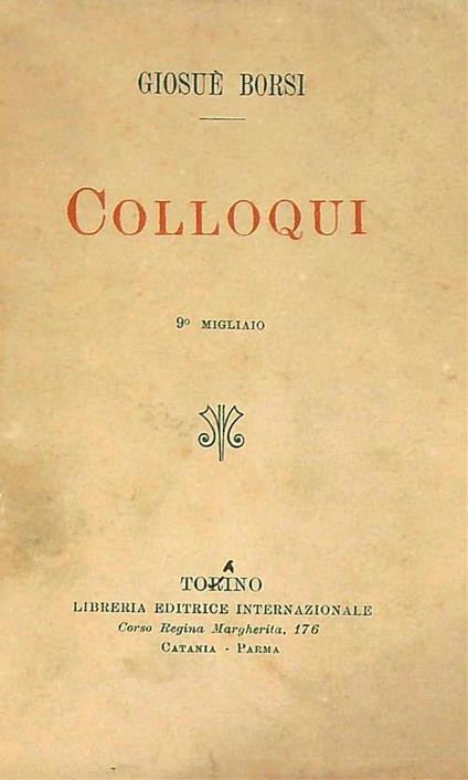 Colloqui - Giosue Borsi - copertina