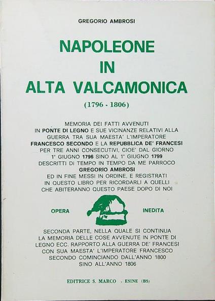 Napoleone in alta Valcamonica 1796-1806 - Gregorio Ambrosi - copertina