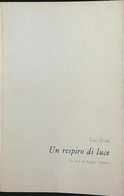 Un respiro di luce - Lieo Grassi - copertina