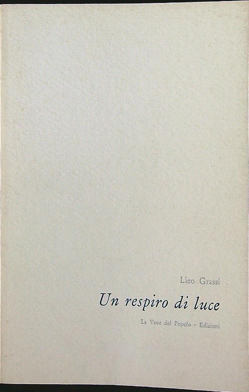 Un respiro di luce - Lieo Grassi - copertina