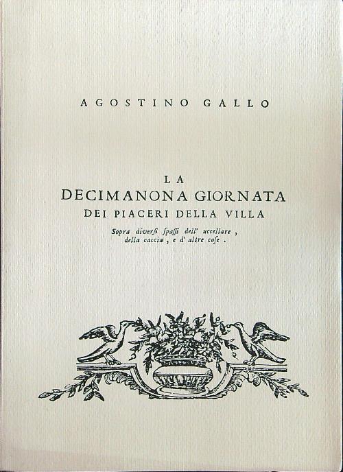 La decimanona giornata dei piaceri della villa - Agostino Gallo - copertina